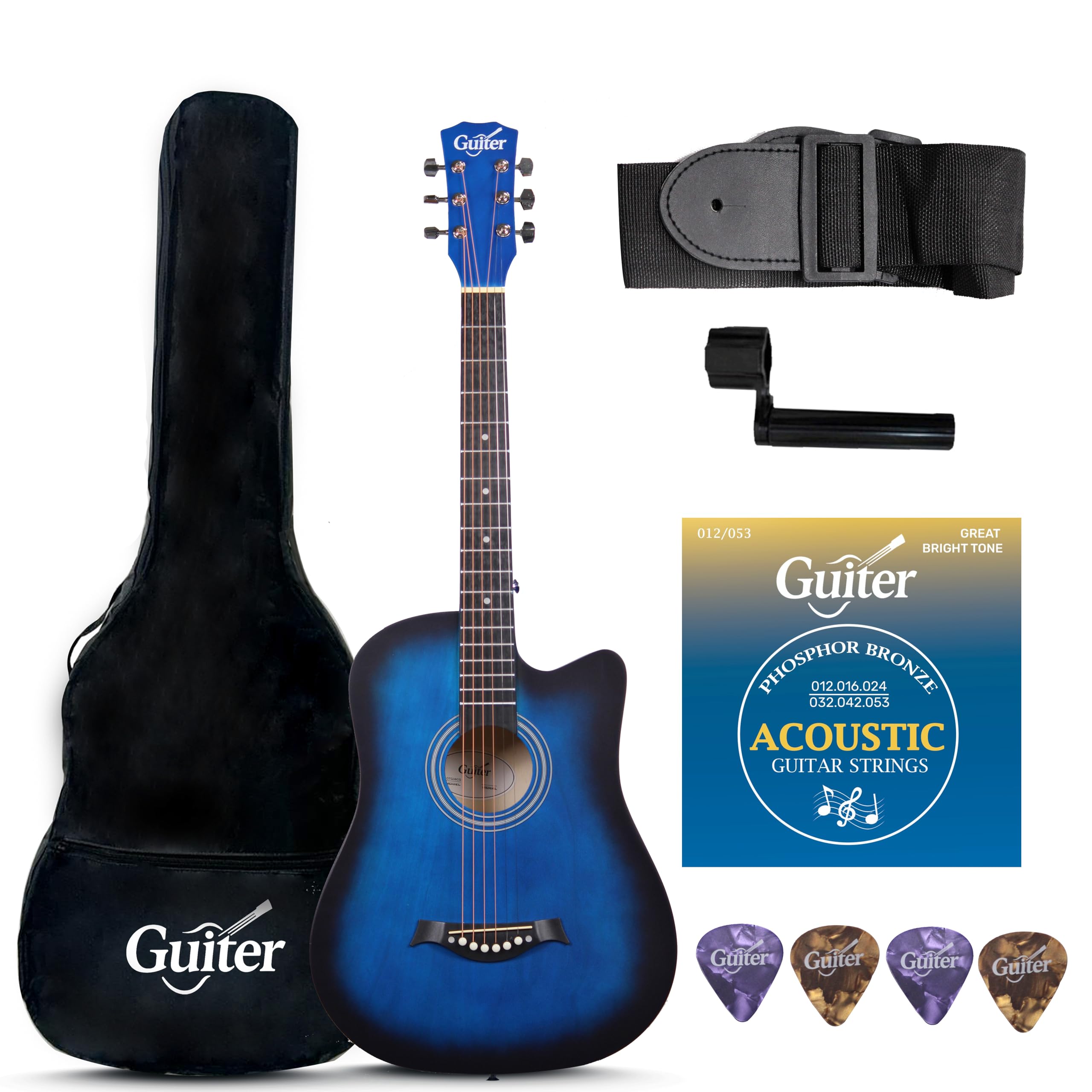 ギター Chaikiroro Guiter OTG 38-inch Acoustic Guitar for Beginners, Right Handed